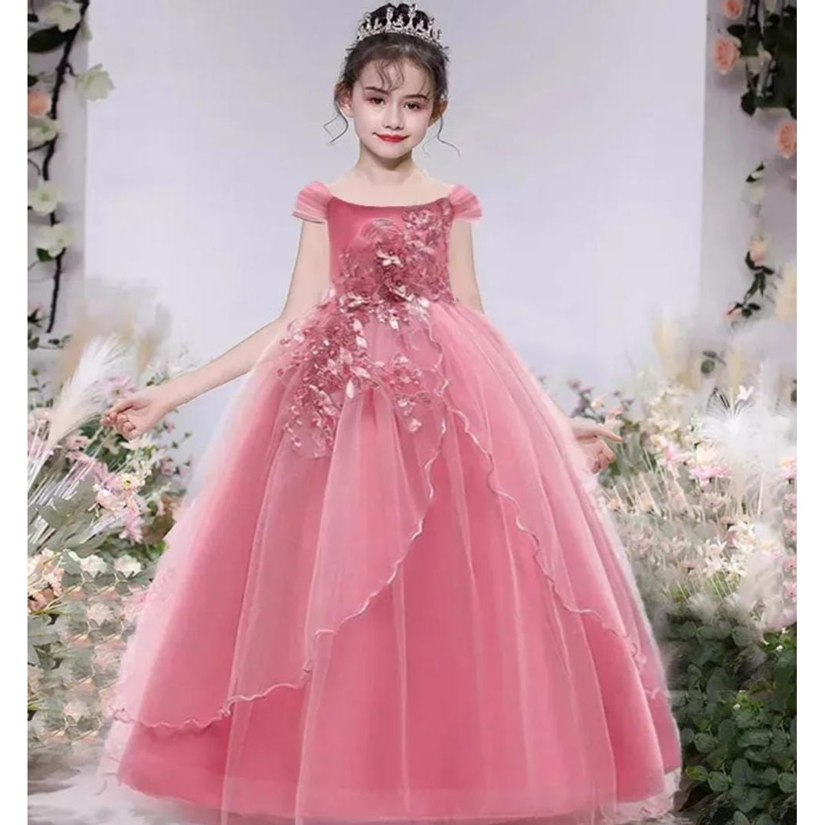 GENERICO - Vestido Princesa Niña Palo Rosa Talla 14