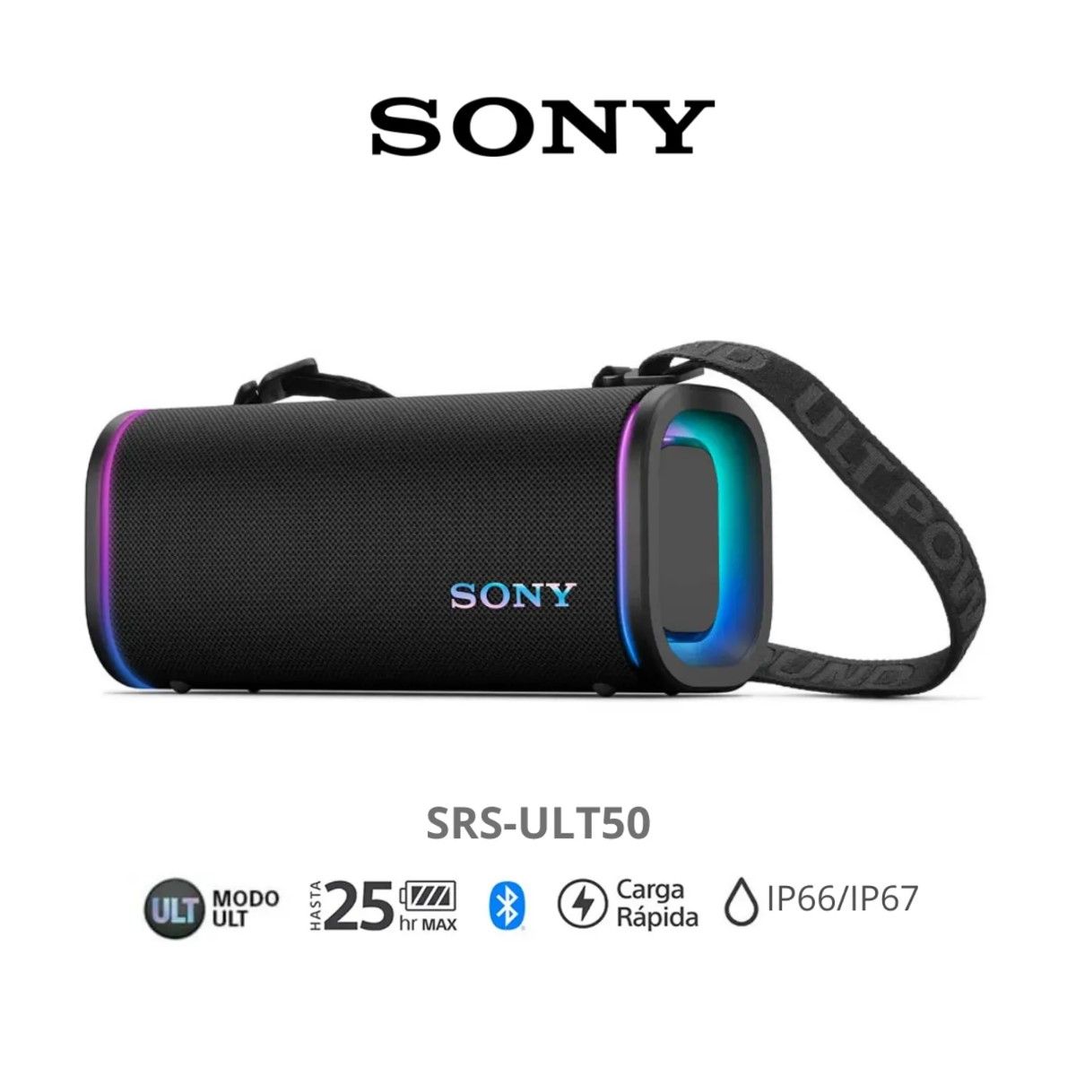 SONY - Parlante SONY Bluetooth SRS-ULT50 Portátil ULT FIELD 5 Negro