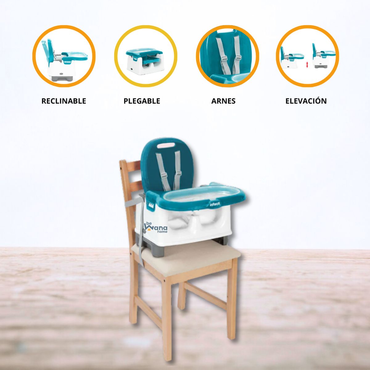 INFANTI - Silla de Comer Portátil para Bebé «MILA» Blue