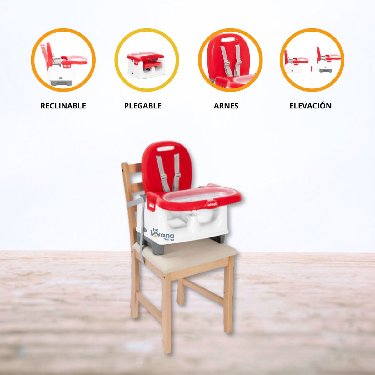 INFANTI - Silla de Comer Portátil para Bebé «MILA» Red