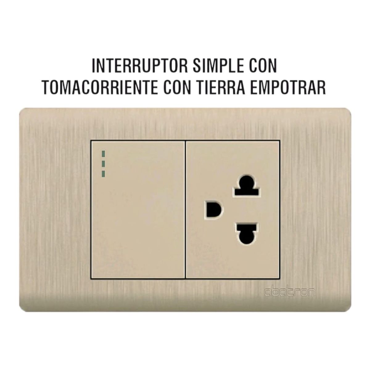 GENERICO - Interruptor Simple + Tomacorriente Con Tierra Empotrable - DORADO