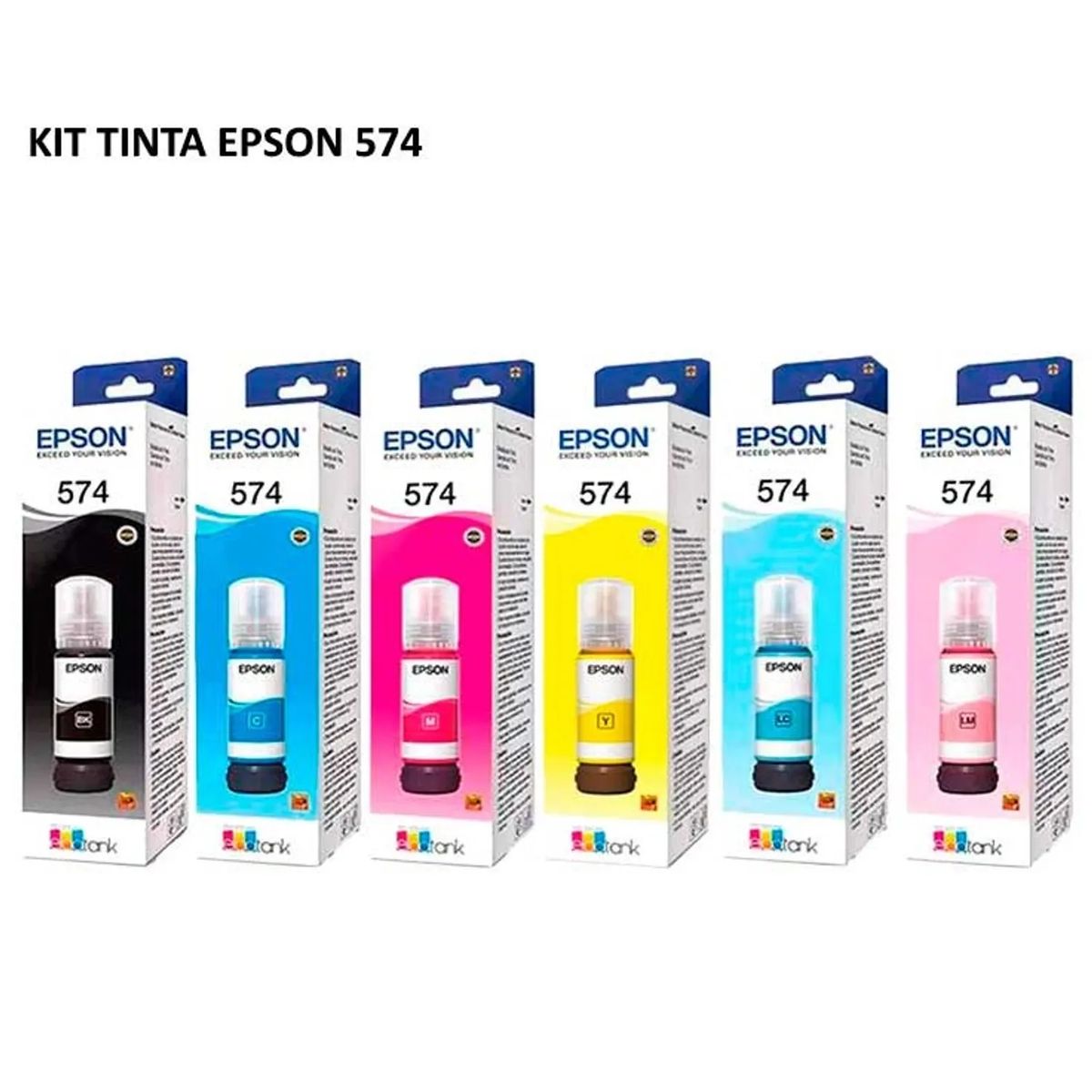 EPSON - Kit x 6 Tintas ORIGINALES Epson 574 para L8050 L18050