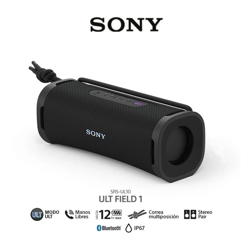 SONY - Parlante SONY Bluetooth SRS-ULT10 Portátil ULT FIELD 1 Negro