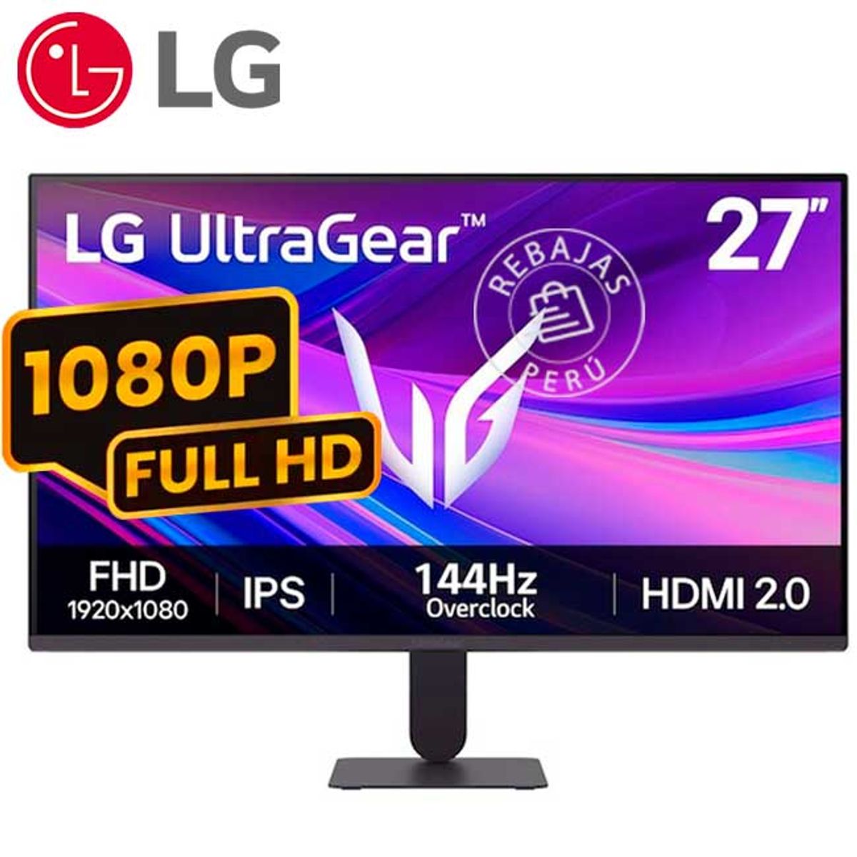 LG - Monitor Gaming LG UltraGear 27G411A-B 27 FHD IPS 144Hz G-SYNC