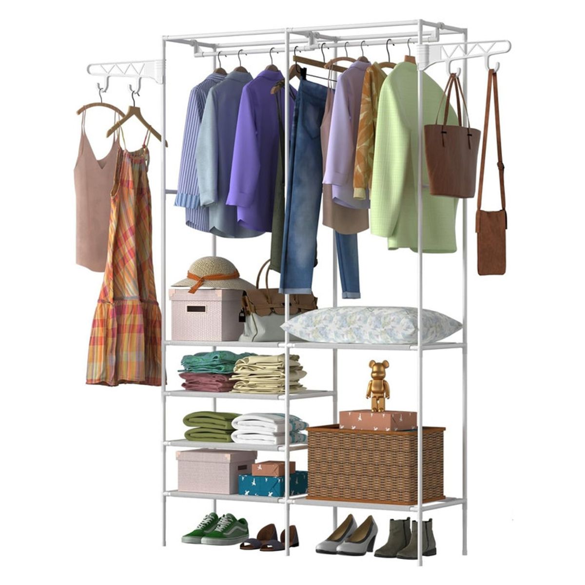 Ropero Armario Closet Perchero Organizador Ropa 2 Cuerpos Blanco, marca Pentha - Foto Principal