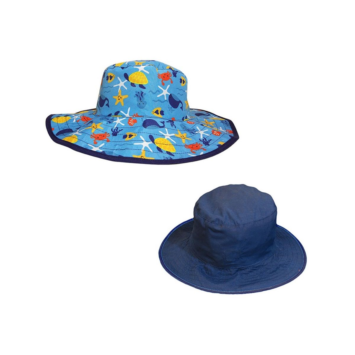 BANZ - SOMBREROS DE SOL REVERSIBLES PARA NIÑOS - MARINO