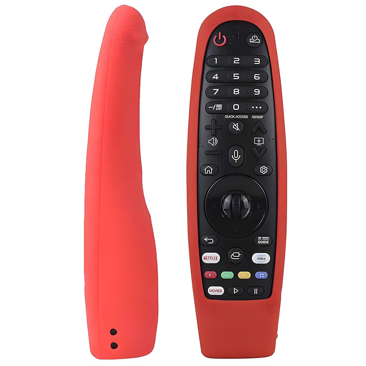 GENERICO - Control Remoto Smart Para Tv Lg Con Comando Por Voz +Funda Color Rojo
