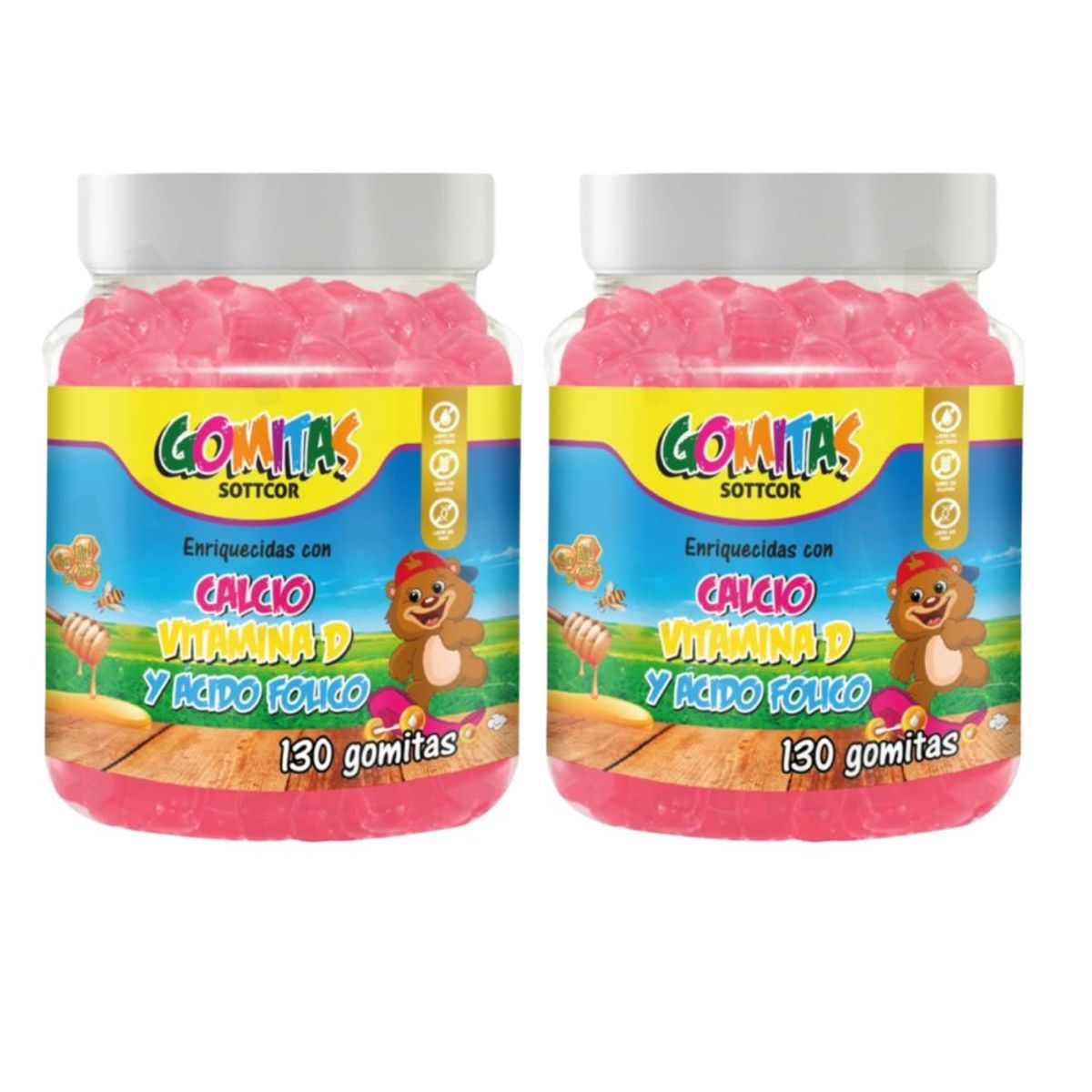 SOTTCOR LABS - PACK 2 GOMITAS CALCIO NIÑOS 260 UND SOTTCOR LABS