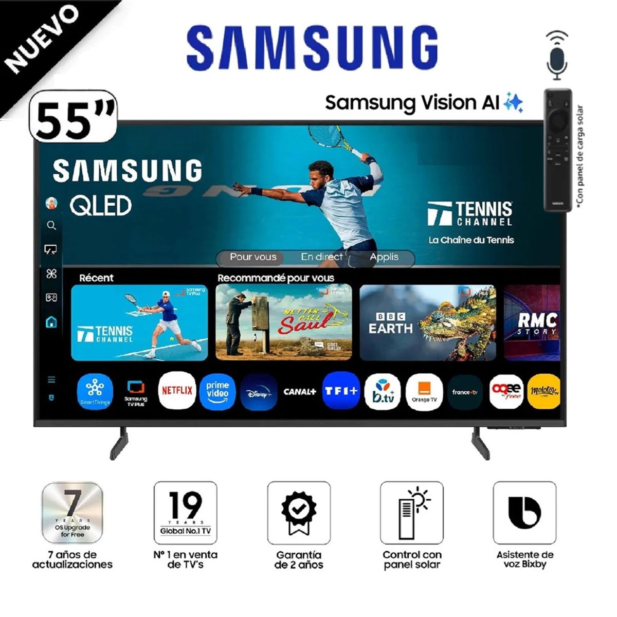 Led 55 pulgadas QLED ULTRA HD 4k Control de voz QN55Q7FAAGXPE, marca SAMSUNG - Foto Principal