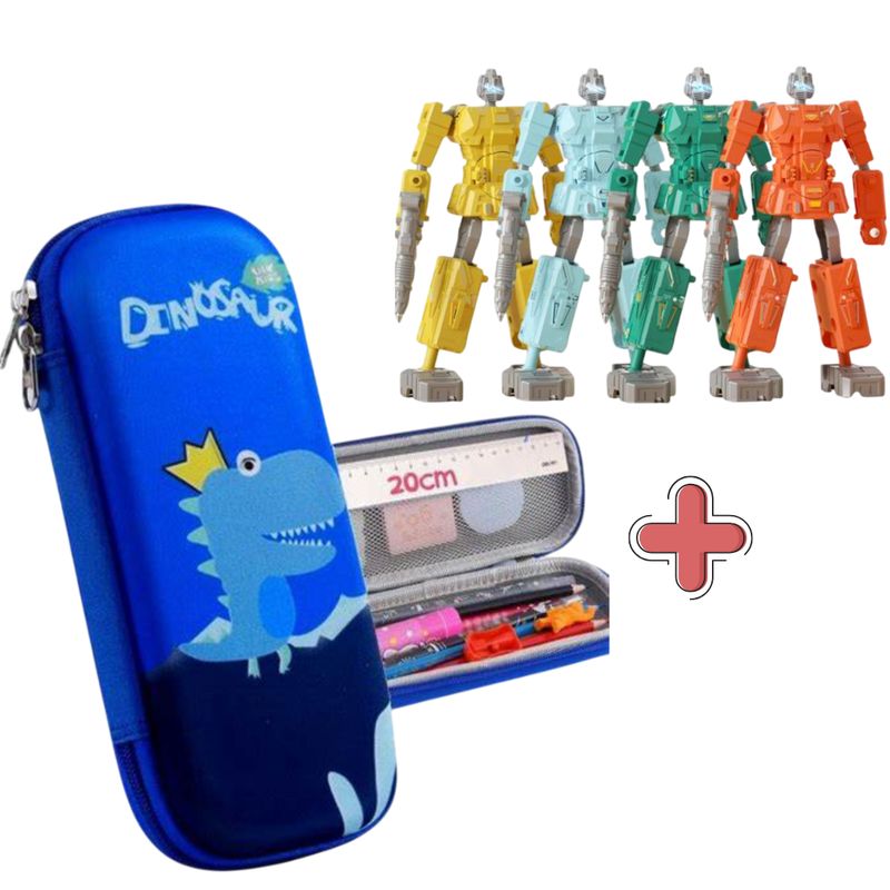 GENERICO - Cartuchera 3D para Niños y 4 Lapiceros Transformers