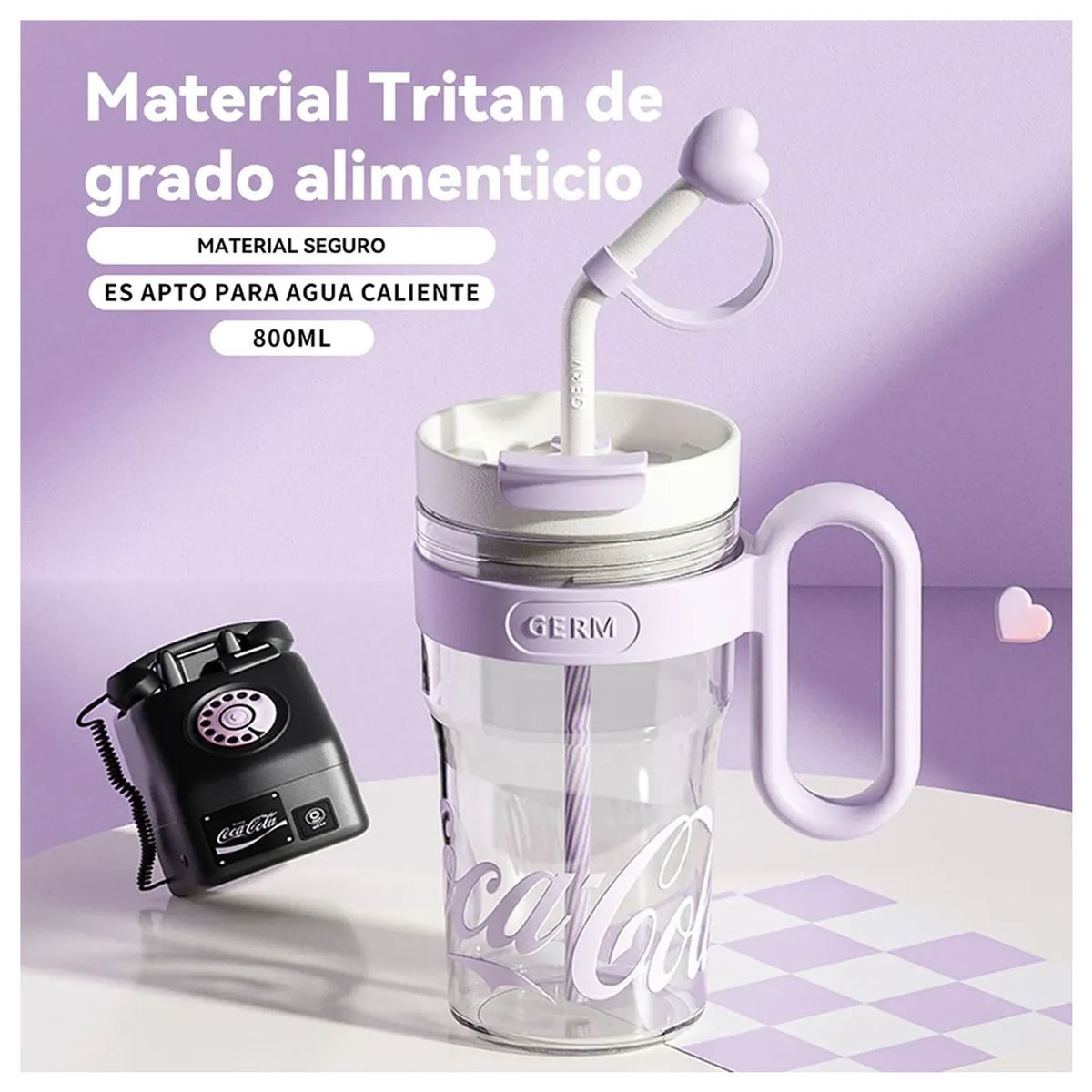 Tomatodo Germ Tritan Coca Cola Purpura 800ml 27 Oz, marca GERM - Foto 2