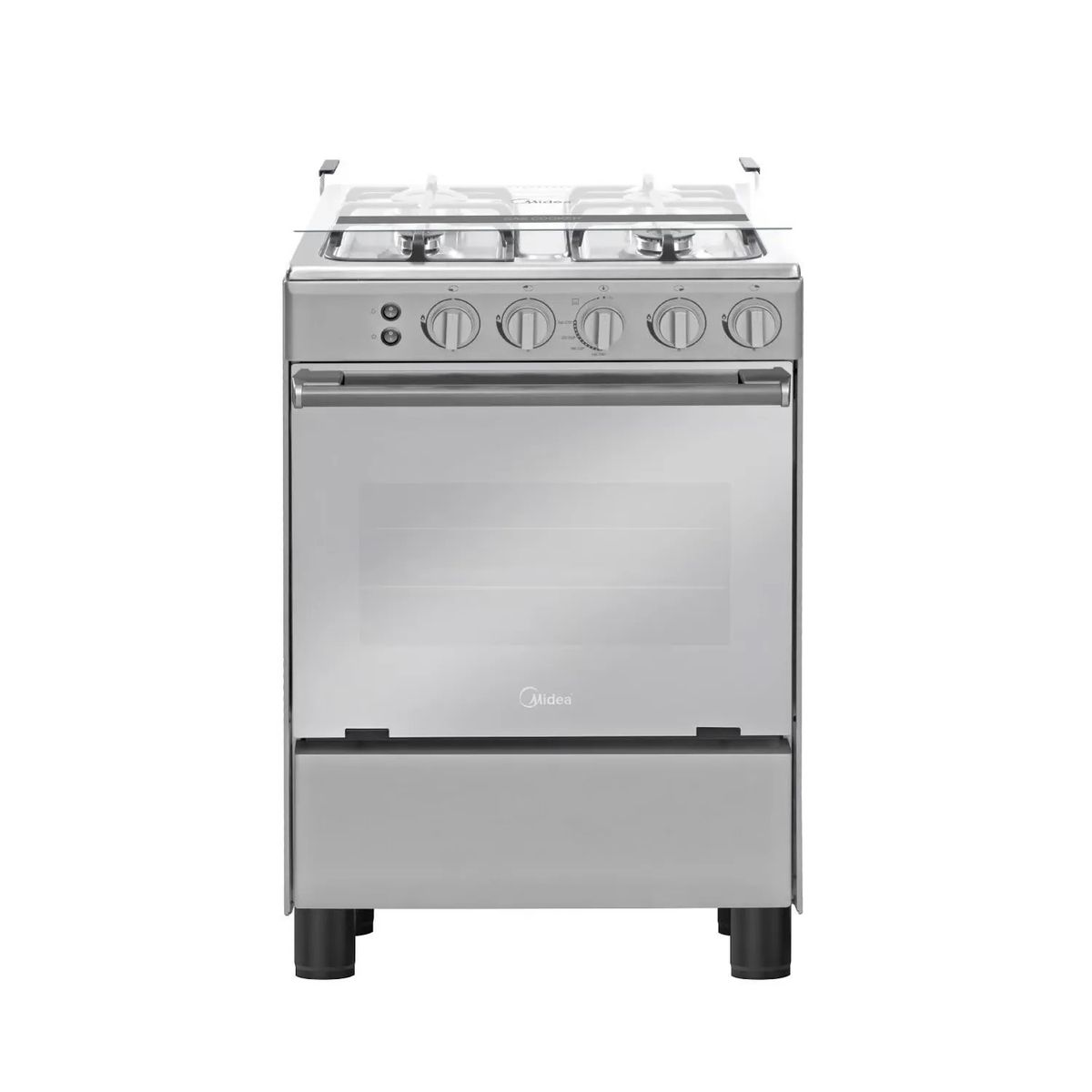 MIDEA - COCINA DE PIE MIDEA A GAS 4 HORNILLAS SILVER