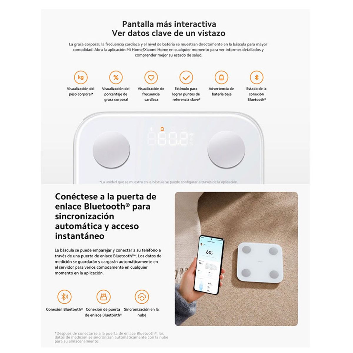 XIAOMI - Balanza Digital Inteligente Xiaomi Body Composition Scale S400 Blanco