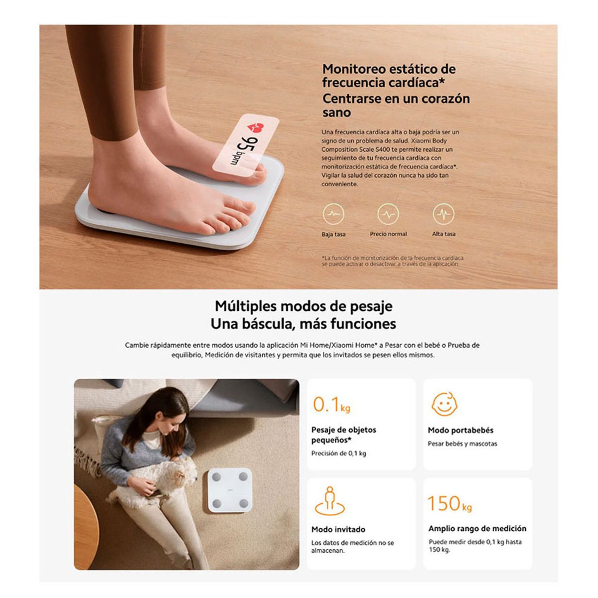 XIAOMI - Balanza Digital Inteligente Xiaomi Body Composition Scale S400 Blanco