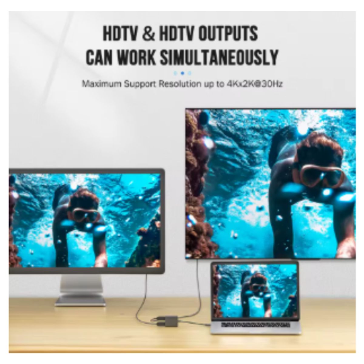 GENERICO - Splitter Hdmi Usb c 1x2 4k Full Hd Pantalla Pc Laptop