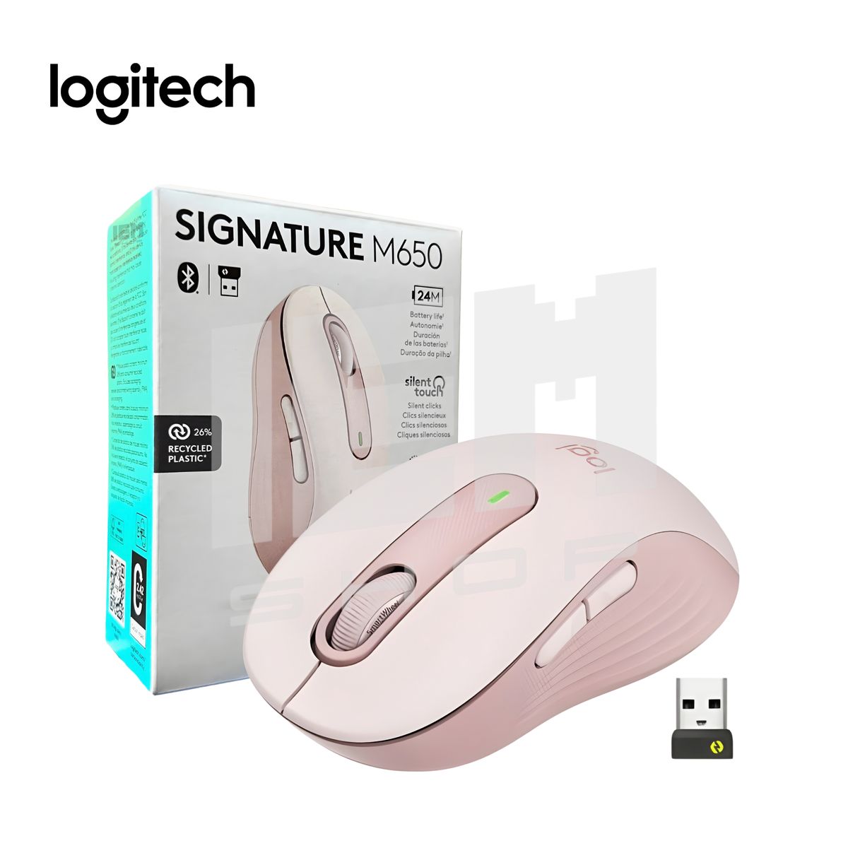 LOGITECH - Mouse Logitech Inalámbrico M650 Silent-Rosado