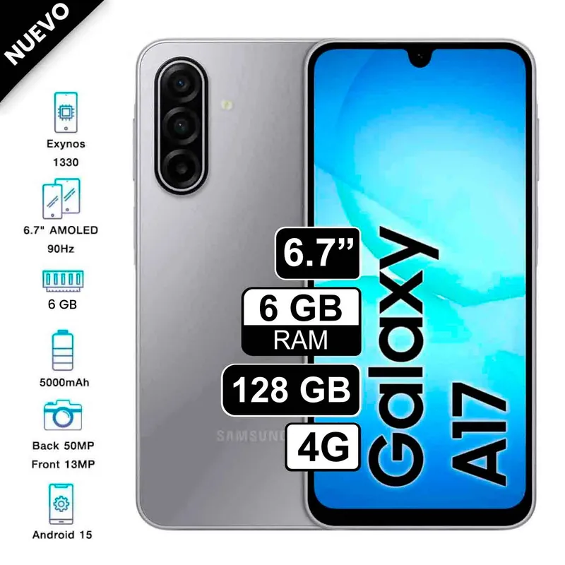 SAMSUNG - Celular Samsung Galaxy A17 4G 6GB RAM 128GB Dual SIM Blanco