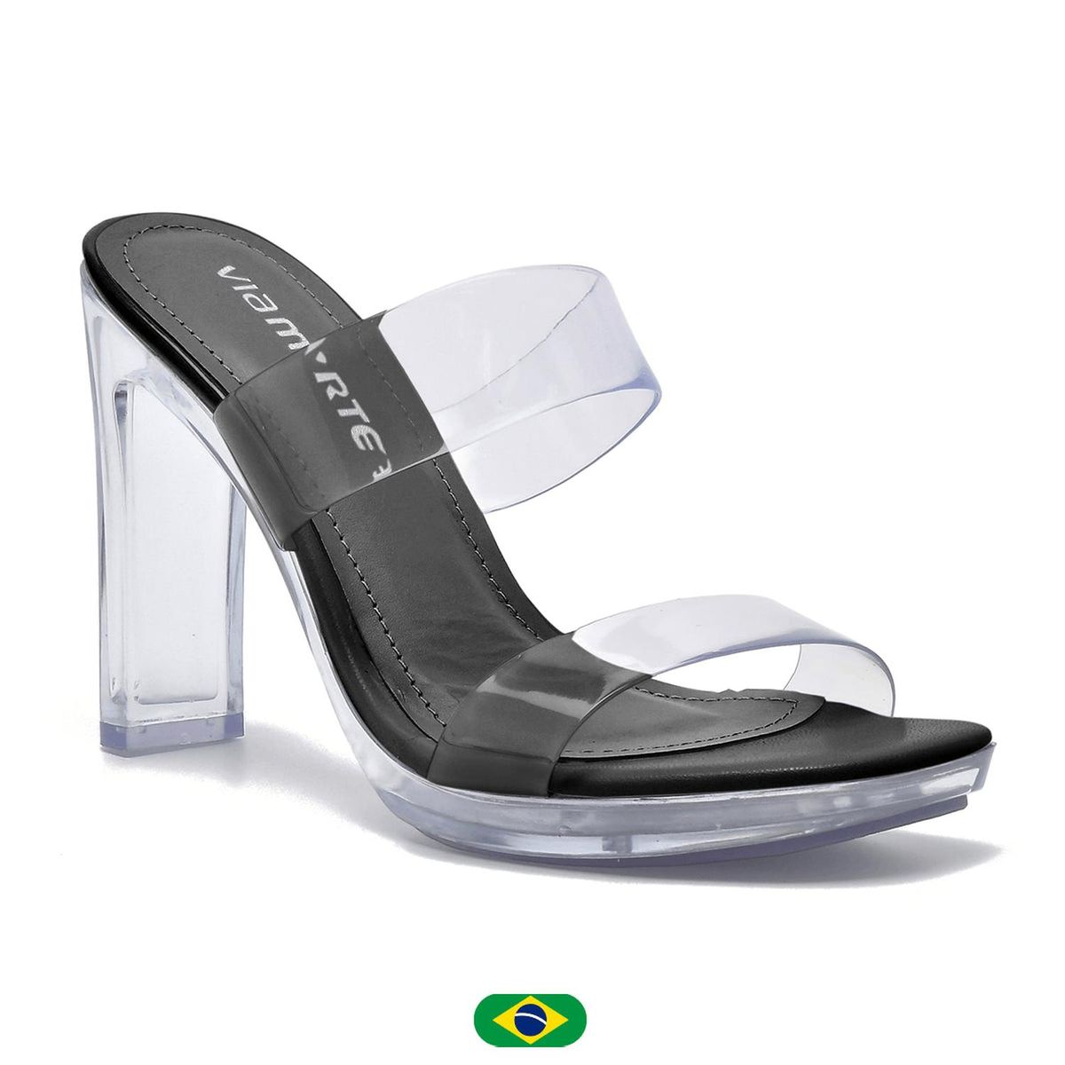 VIA MARTE - Sandalias para Mujer 22-15902 TRANSPARENTE/PRETO