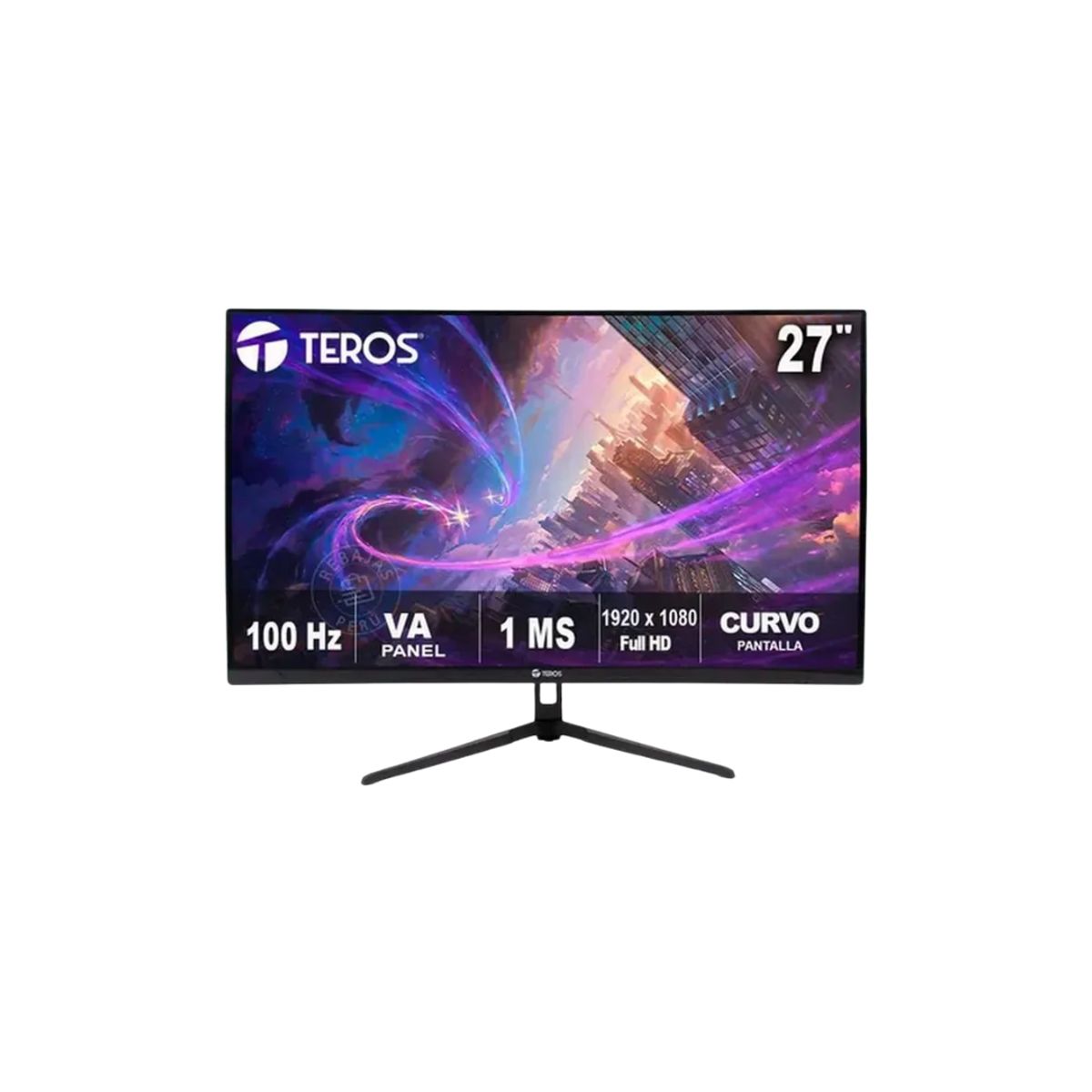 TEROS - MONITOR CURVO TEROS TE-2732S 27″ FHD VA 100HZ 1MS HDMI DP NEGRO 
