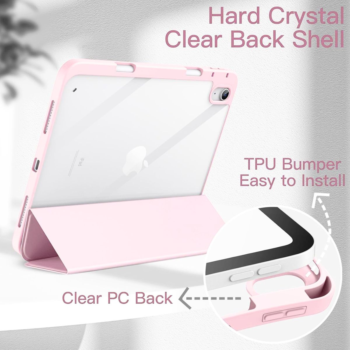 GENERICO - Funda Desmontable Imantada Para iPad A16 11th 10th Generación - ROSADO