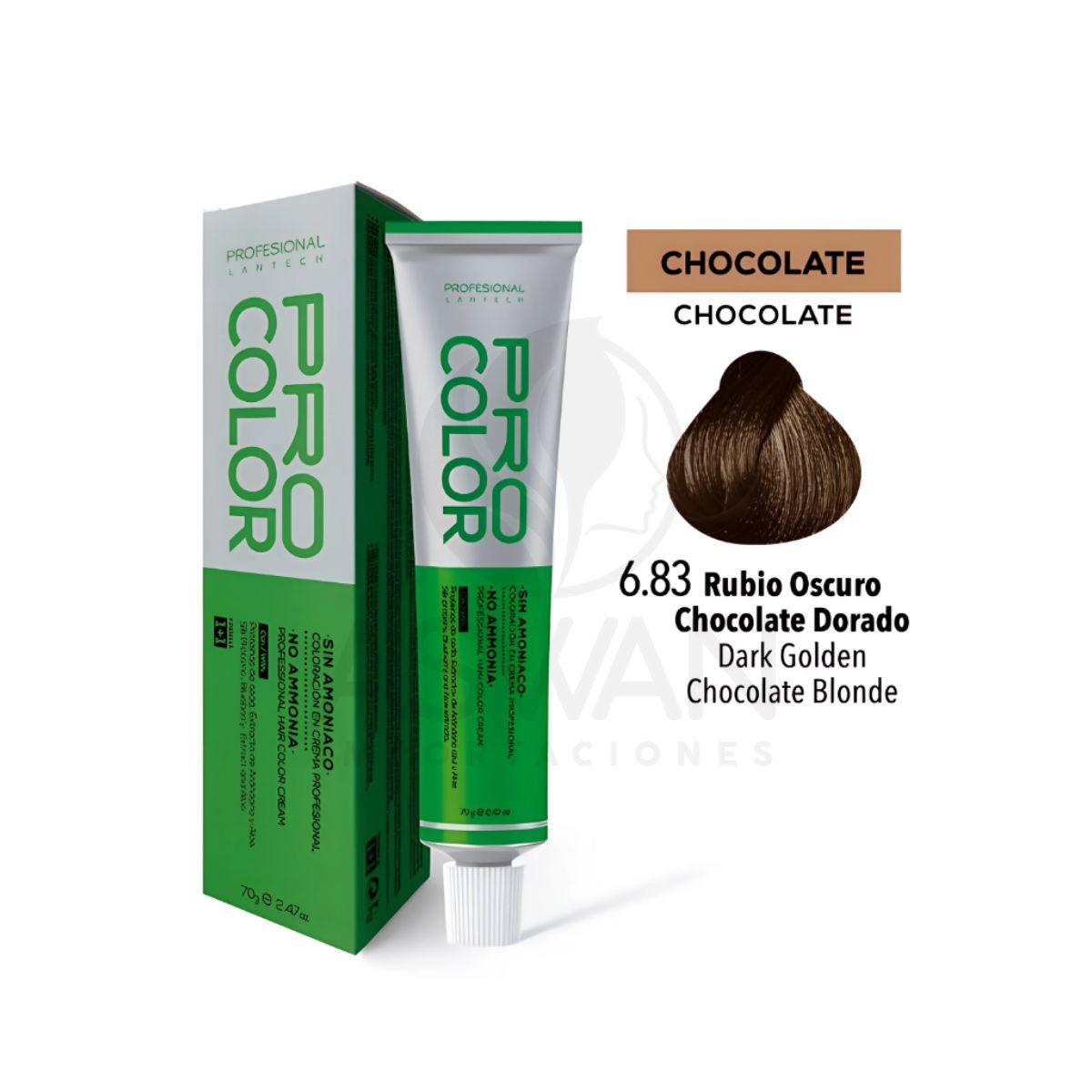GENERICO - Pro Color Tinte Sin Amoniaco 683 Rubio Oscuro Chocolate Dora 70 g