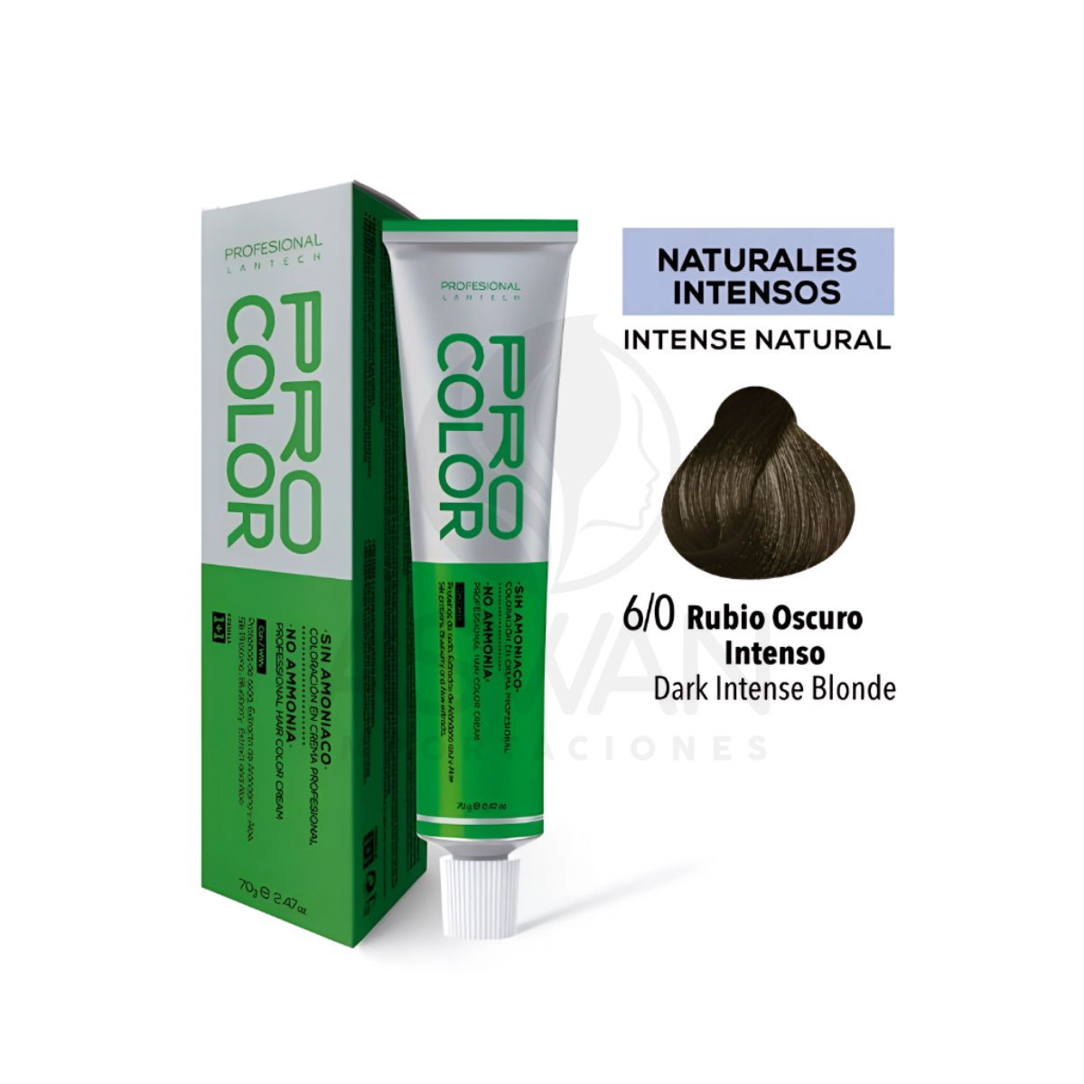 GENERICO - Pro Color Tinte Sin Amoniaco 60 Rubio Oscuro Intenso 70 g