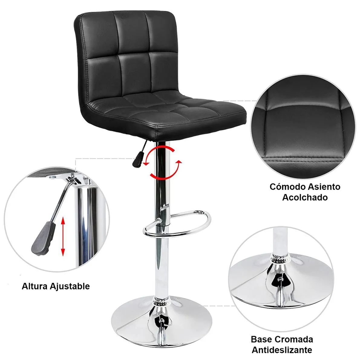 GENERICO - BANCO SILLA BAR RIWAY NEGRO PU