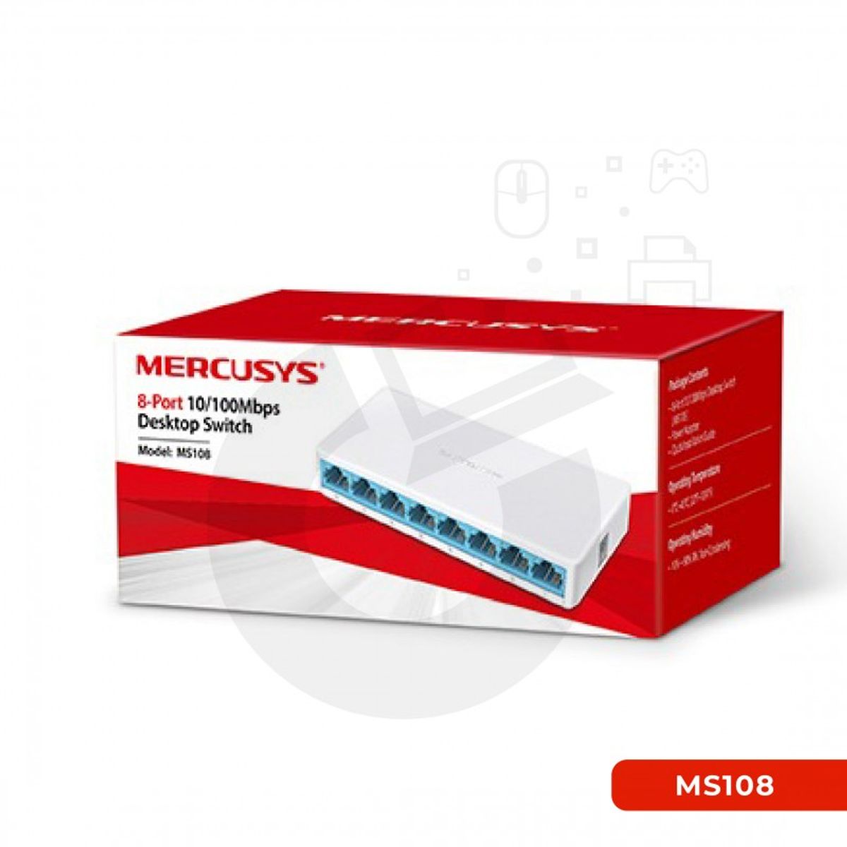 MERCUSYS - SWITCH MERCUSYS MS108 8 PUERTOS 10/100MBPS