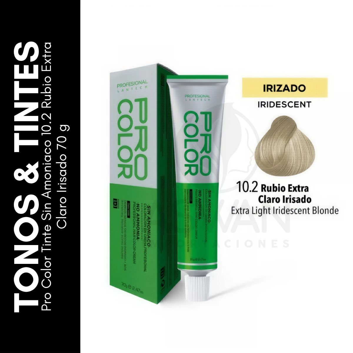GENERICO - Pro Color Tinte Sin Amoniaco 102 Rubio Extra Claro Irisado 70 g