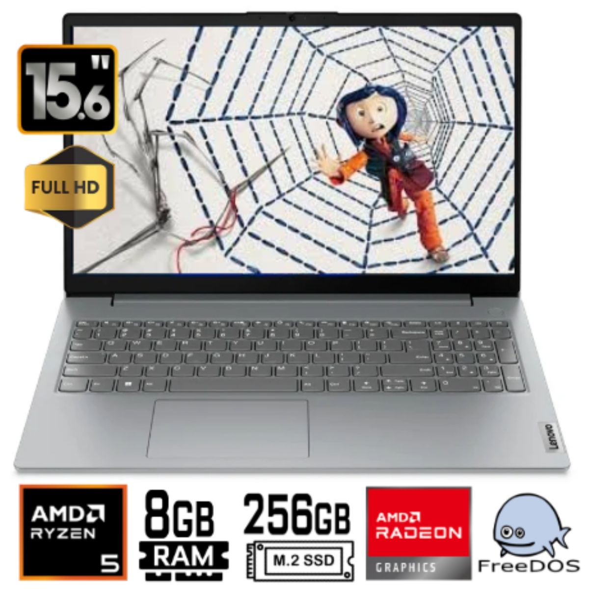 LENOVO - Laptop Lenovo V15 G4 AMN AMD Ryzen 5-7520U Ram 8Gb SSD 256Gb 15.6 FHD FreeDos
