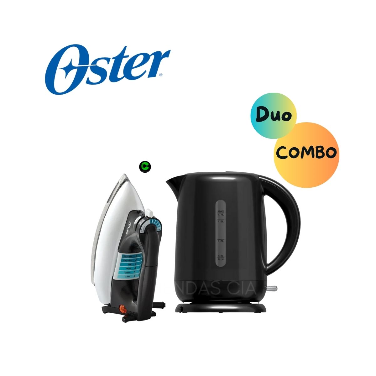 OSTER - Combo OSTER Plancha GCSTBV4119 y Hervidor BVSTKT3101