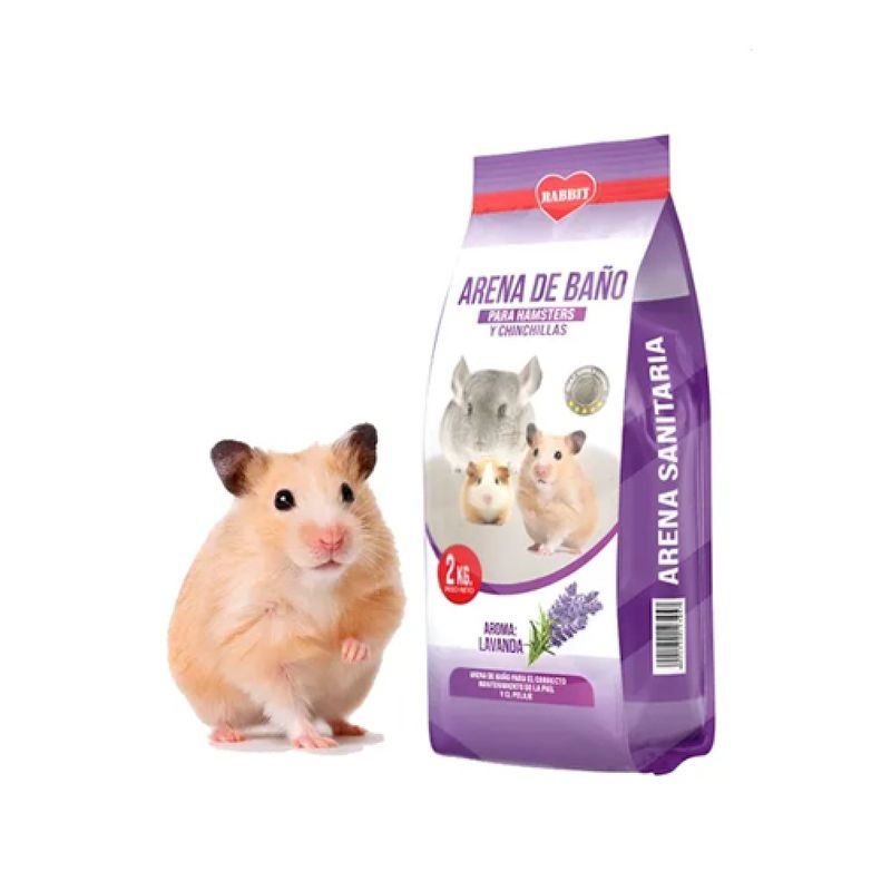 GENERICO - Arena de baño Rabbit para hámsters de 2 kilos aroma lavanda