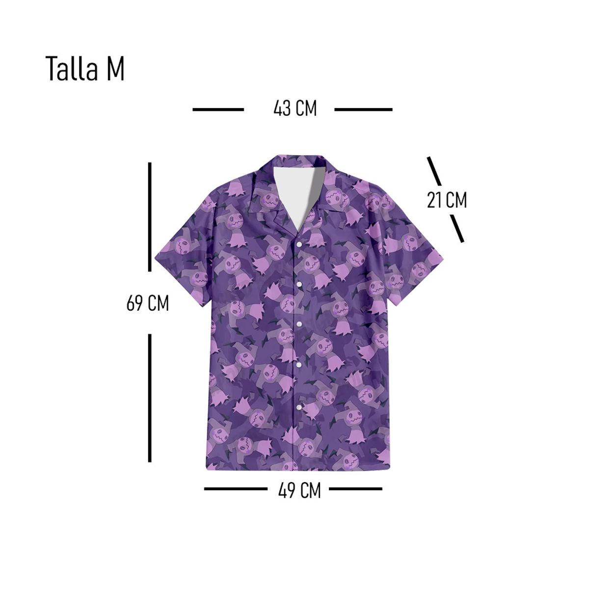 GENERICO - Camisa Hawai Tipo Fanstasma Talla M