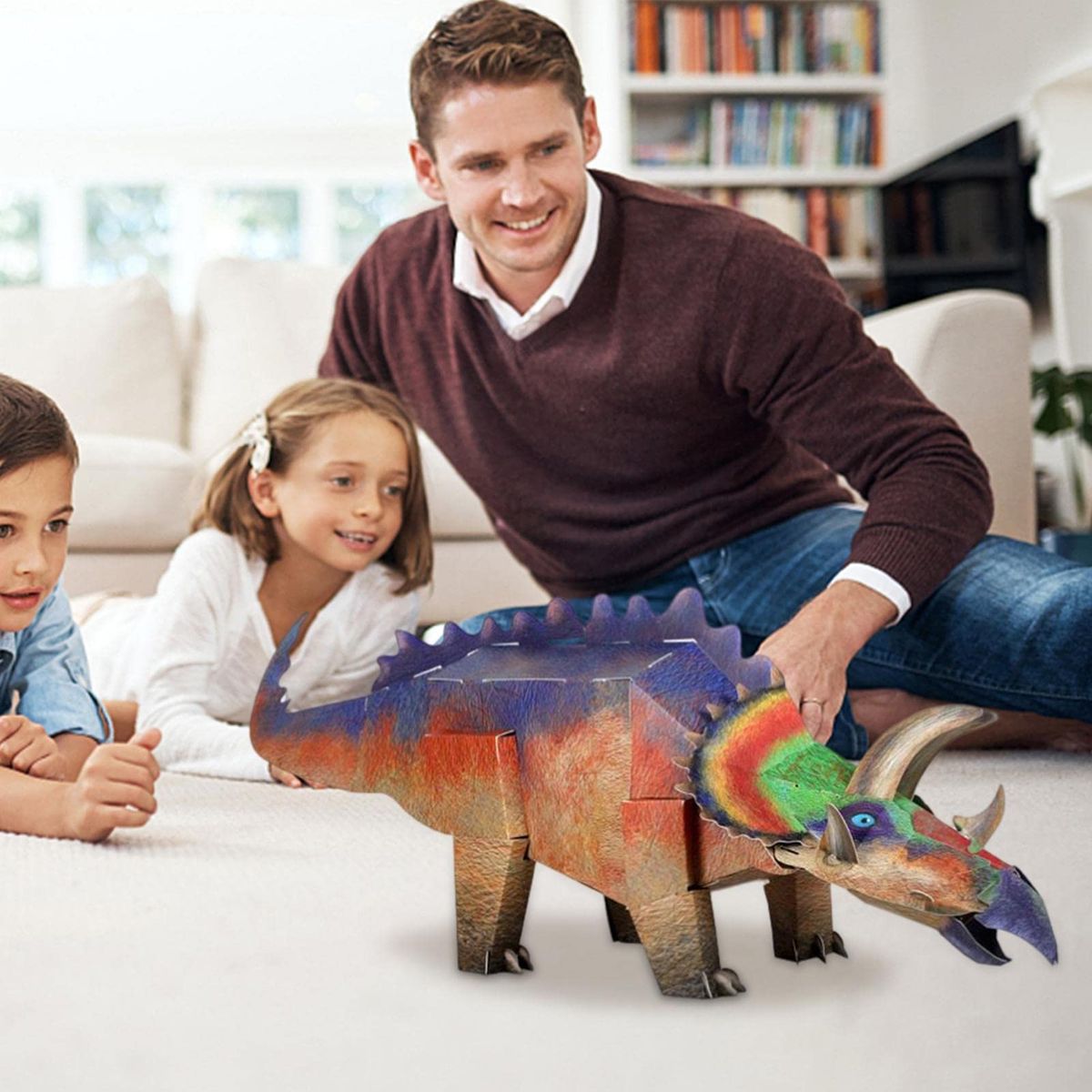 GENERICO - Rompecabezas 3D Dinosaurio Gigante 110x40 Triceratops Puzzle