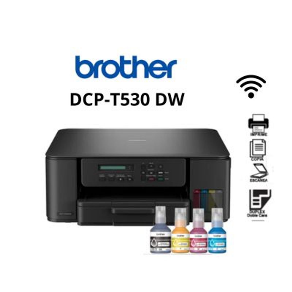 BROTHER - Impresora Brother DCP-T530DW Multifuncional Duplex Wifi