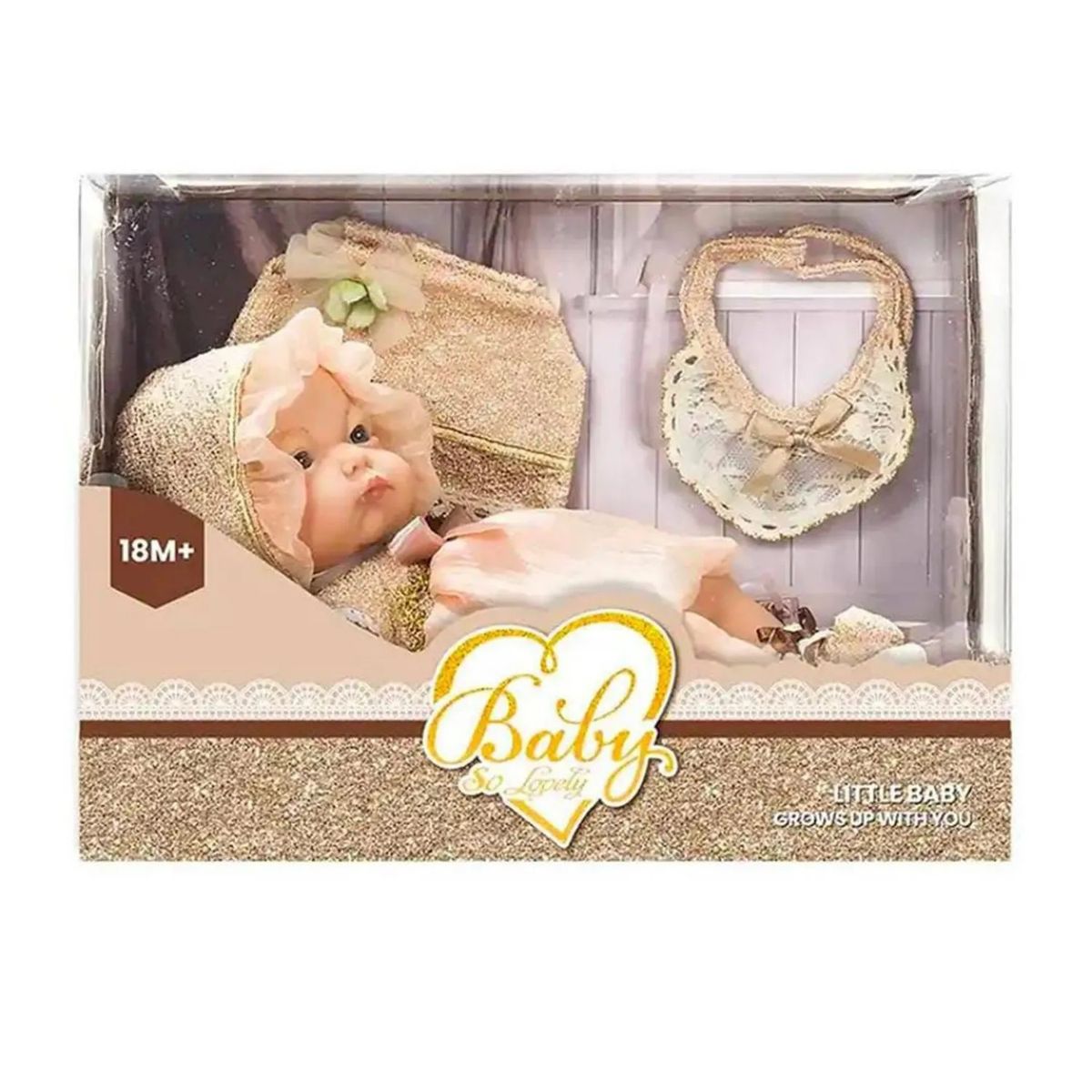 GENERICO - Bebé Real Muñeca de Silicona Reborn con Ropita - Dorado-GENERICO