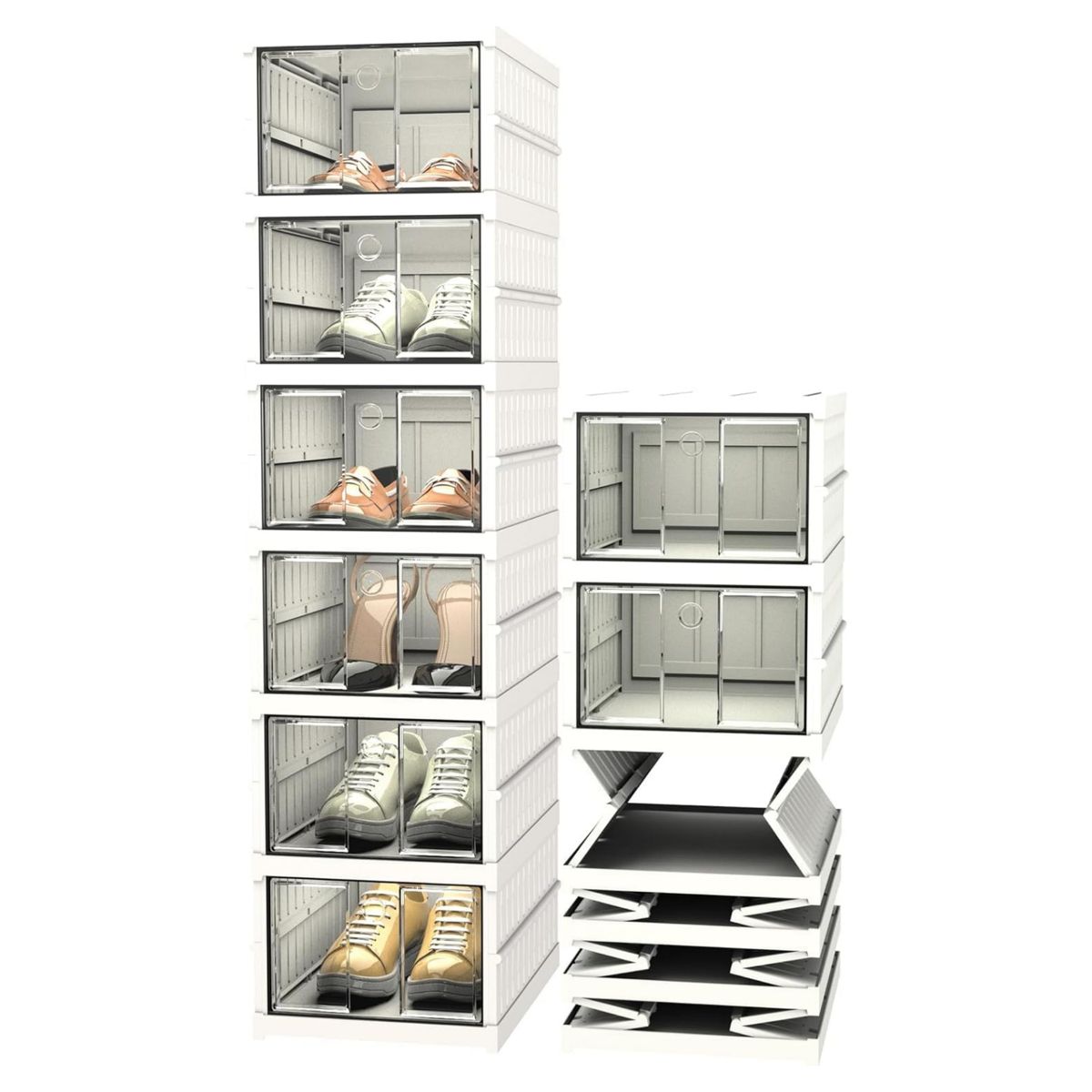 GENERICO - zapatera plegable de 6 niveles almacenamiento para zapatos blanco