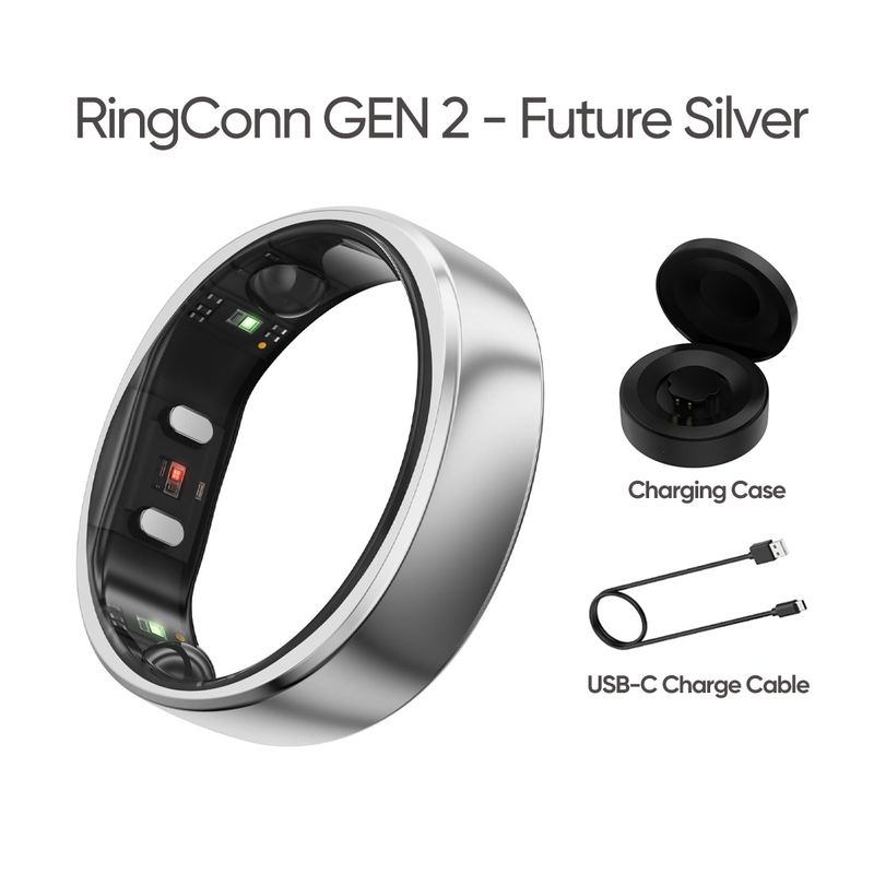 RINGCONN - Anillo inteligente RingConn Gen 2 Future Silver, Tamaño: 6