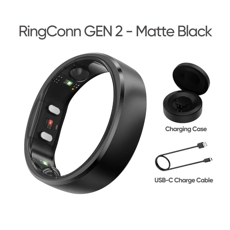 RINGCONN - Anillo inteligente RingConn Gen 2 Matte Black, Tamaño:14