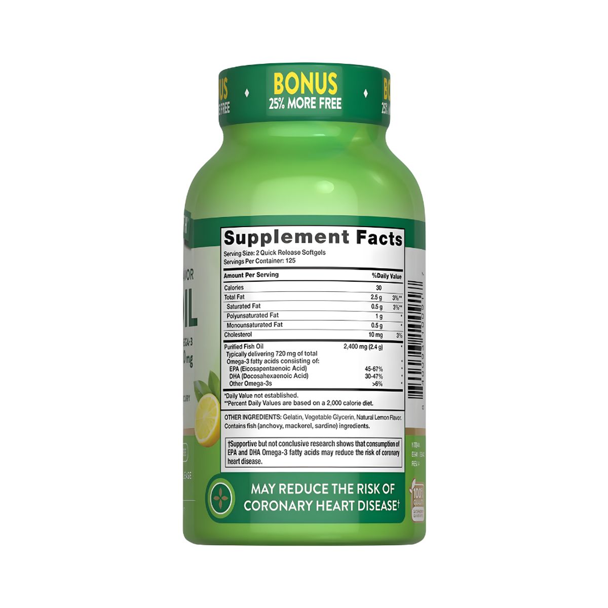 NATURE'S TRUTH - Fish Oil 2400mg Omega 3 Nature's Truth 250 Capsulas