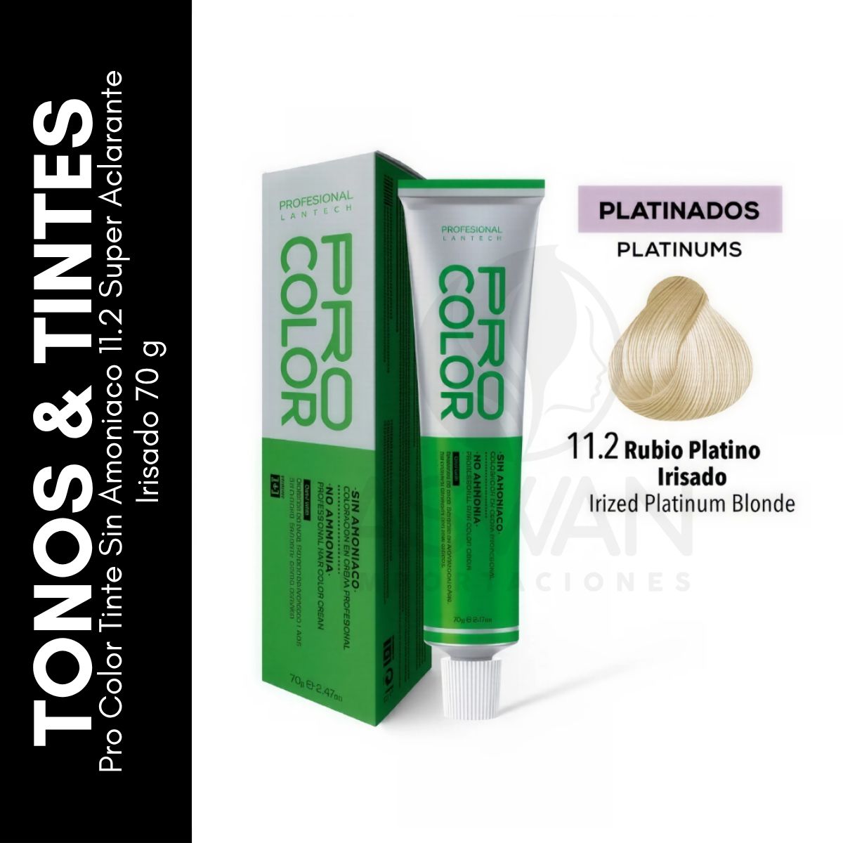 GENERICO - Pro Color Tinte Sin Amoniaco 112 Super Aclarante Irisado 70 g