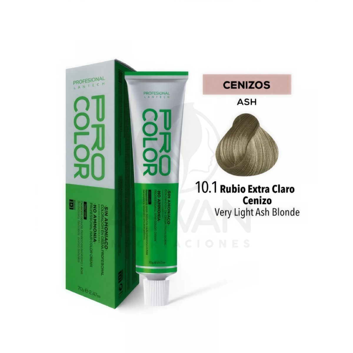 GENERICO - Pro Color Tinte Sin Amoniaco 101 Rubio Extra Claro Cenizo 70 g