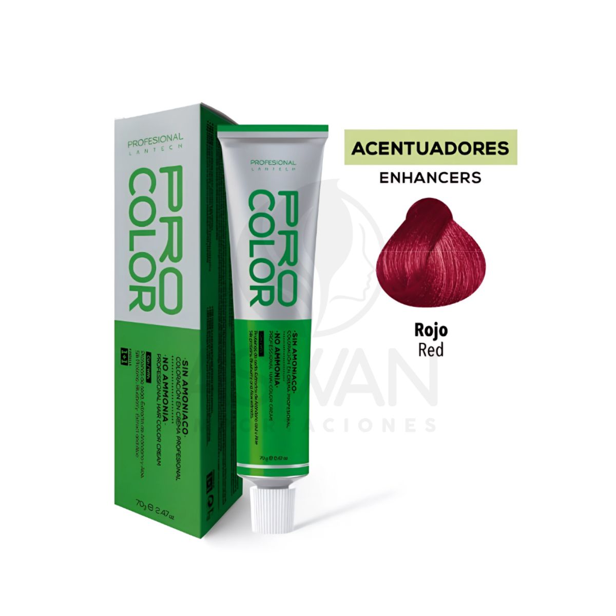 GENERICO - Pro Color Tinte Sin Amoniaco 6000 Rojo 70 g