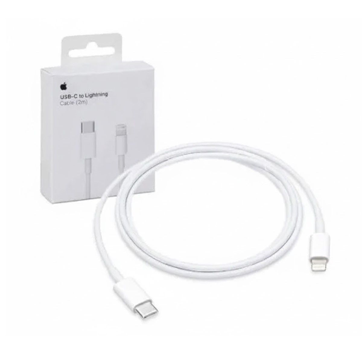APPLE - Cable Cargador Tipo C a Lightning Apple Carga Rápida 2m Blanco ORIGINAL