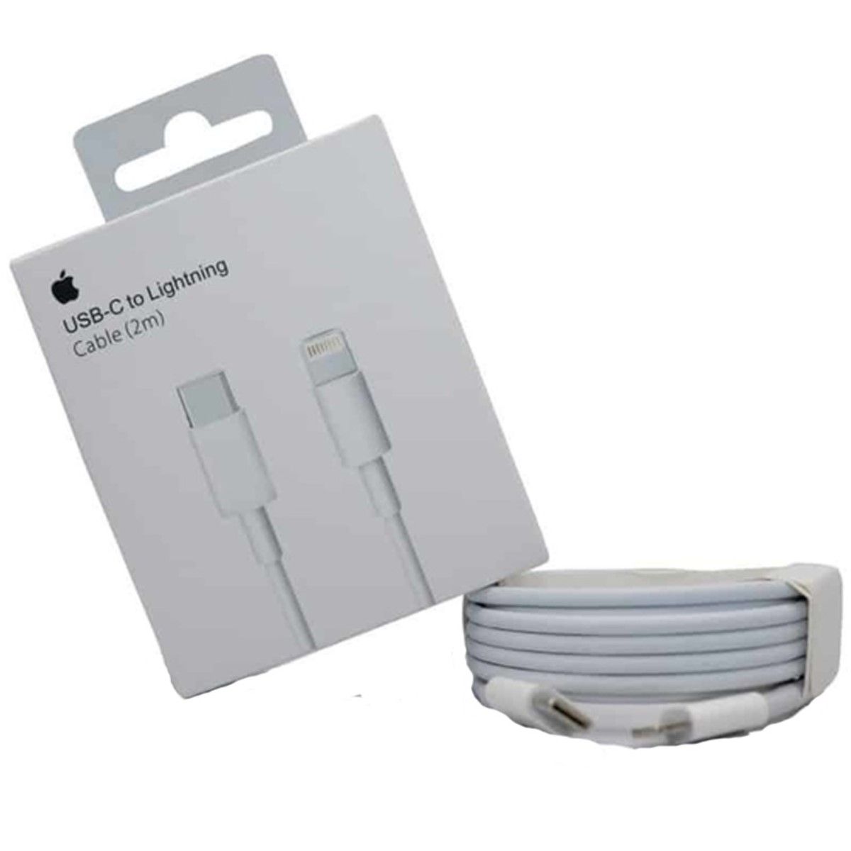 APPLE - Cable Cargador Tipo C a Lightning Apple Carga Rápida 2m Blanco ORIGINAL