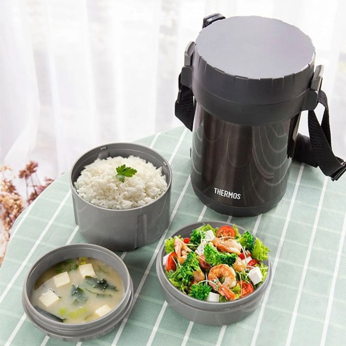 Termo de acero térmico de comida con compartimientos 1.3 lt, marca THERMOS - Foto Principal