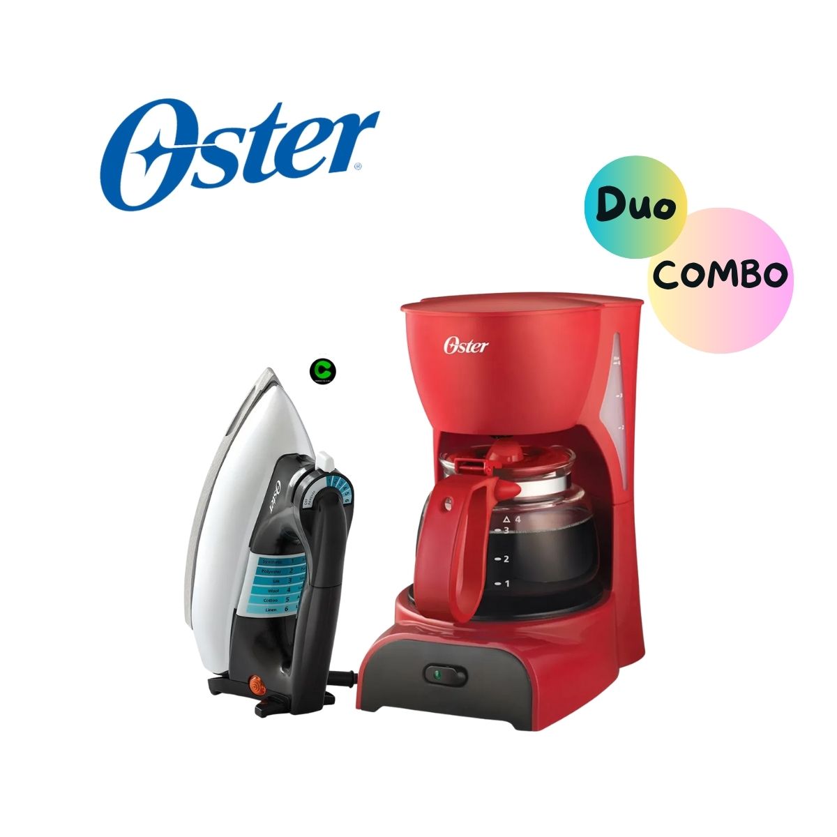 OSTER - Combo OSTER Cafetera BVSTDCDR5R 4TAZAS Y Plancha GCSTBV4119-053