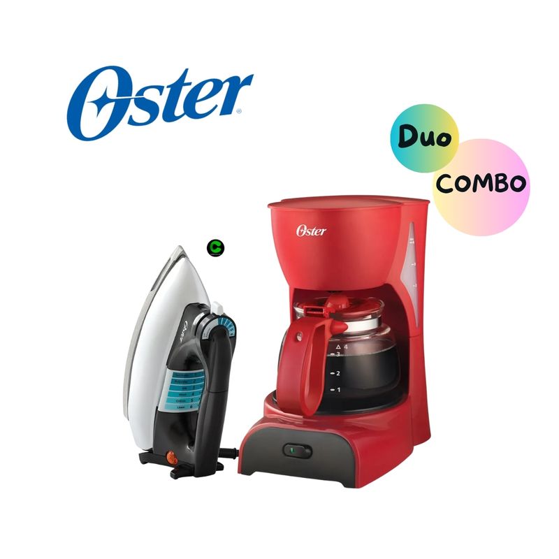 OSTER - Combo OSTER Cafetera BVSTDCDR5R  Y Plancha GCSTBV4119-053