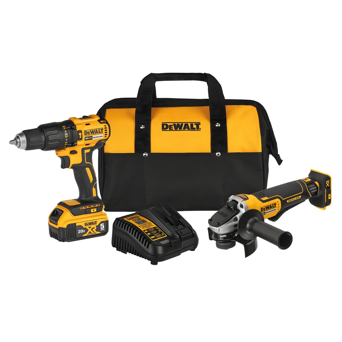 Taladro Percutor 1/2" + Esmeril 4 1/2" + 1 Bat 5Ah Dewalt DCK248P1-B2, marca DEWALT - Foto 2