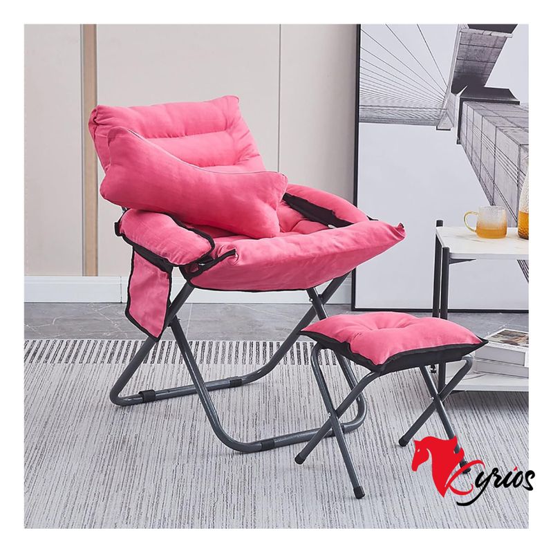 NO LOGO - SILLA DE 3 POSICIONES PLEGABLE + REPOSA PIES + ALMOHADILLA